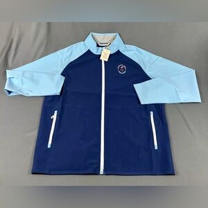 Peter Millar Golf Rain Jacket Pinehurst US Open Logo Large Blue Crown Sport NWT